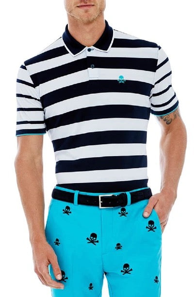 Gfore Golf Men's Skull Stripe Polo
