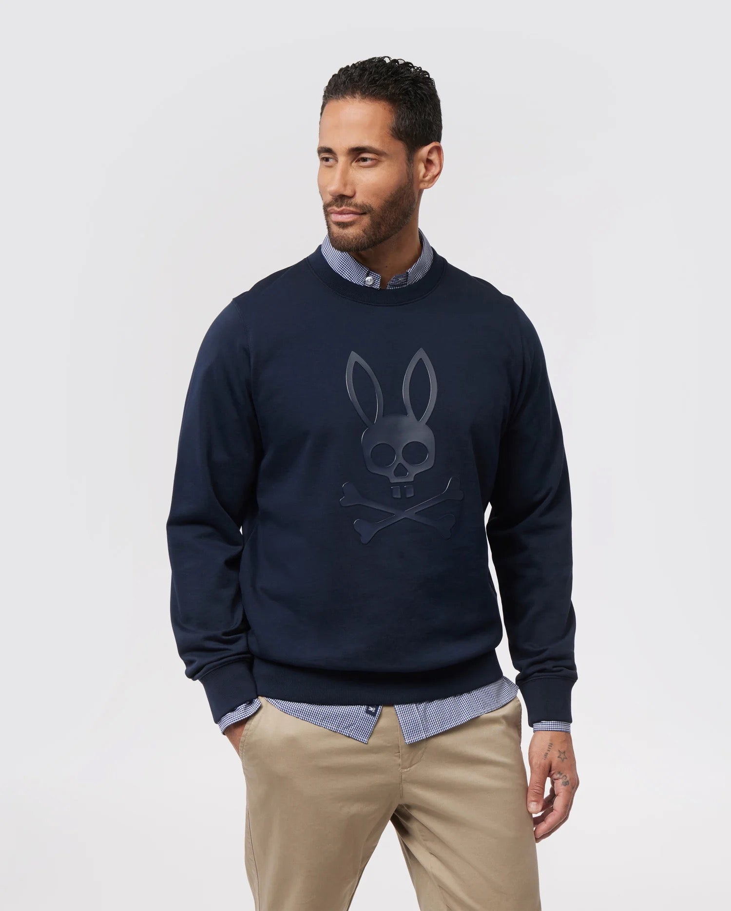 Psycho Bunny Mens Posen Matte Graphic Sweatshirt - NAVY