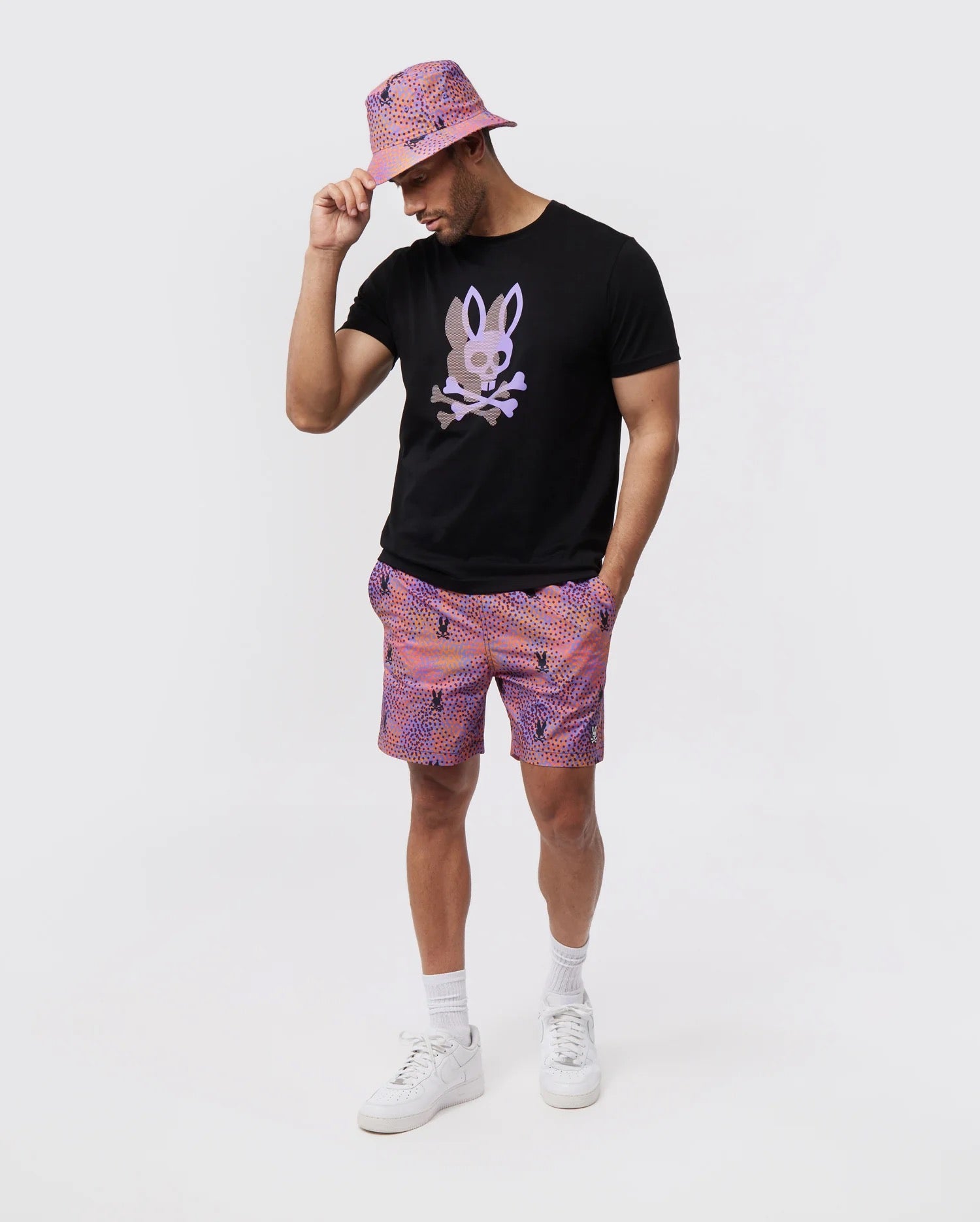 Psycho Bunny Mens Chicago HD Dotted Graphic Tee