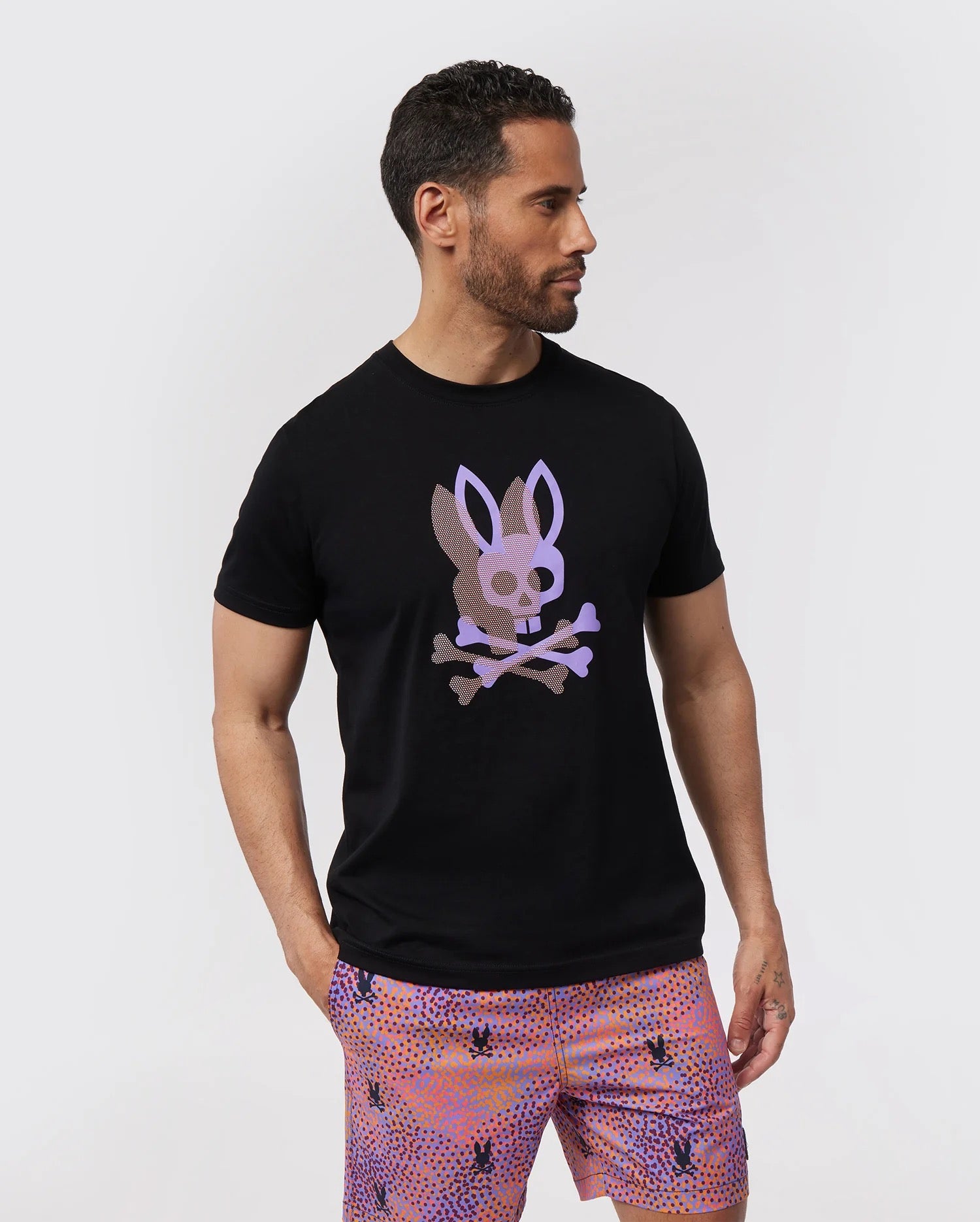 Psycho Bunny Mens Chicago HD Dotted Graphic Tee