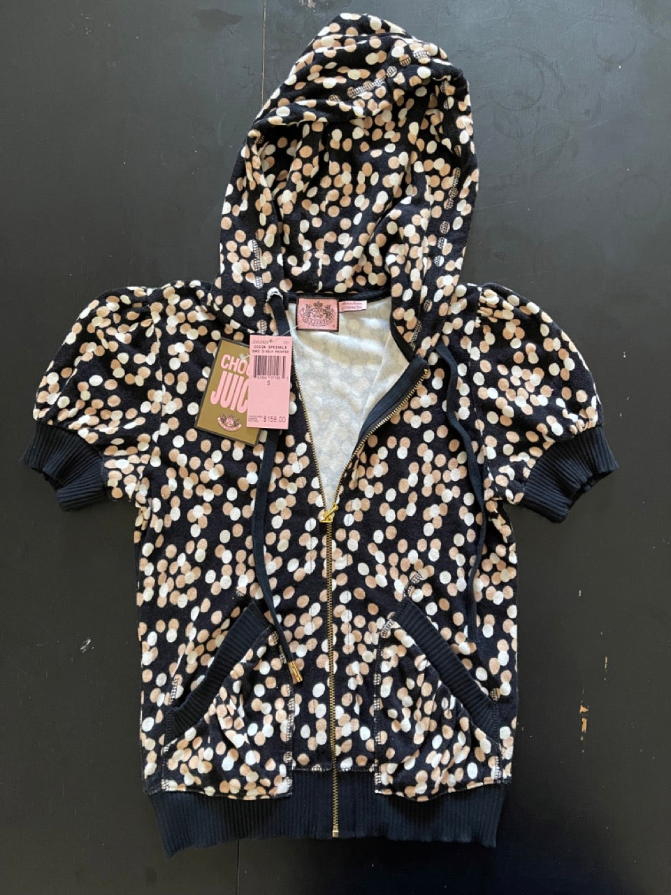JUICY COUTURE COCOA SPRINKLE ZIP UP HOODIE
