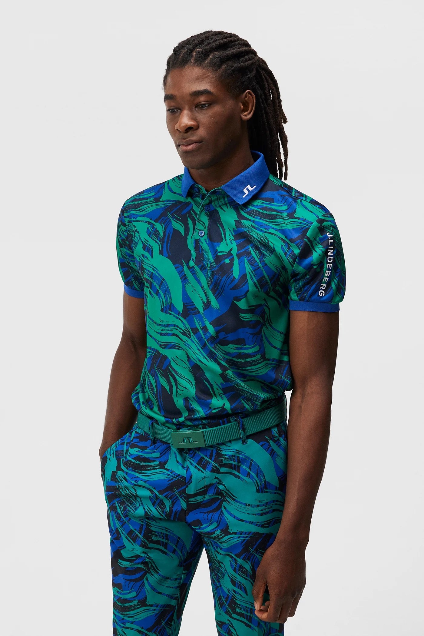 J Lindeberg Men's TOUR TECH PRINT POLO