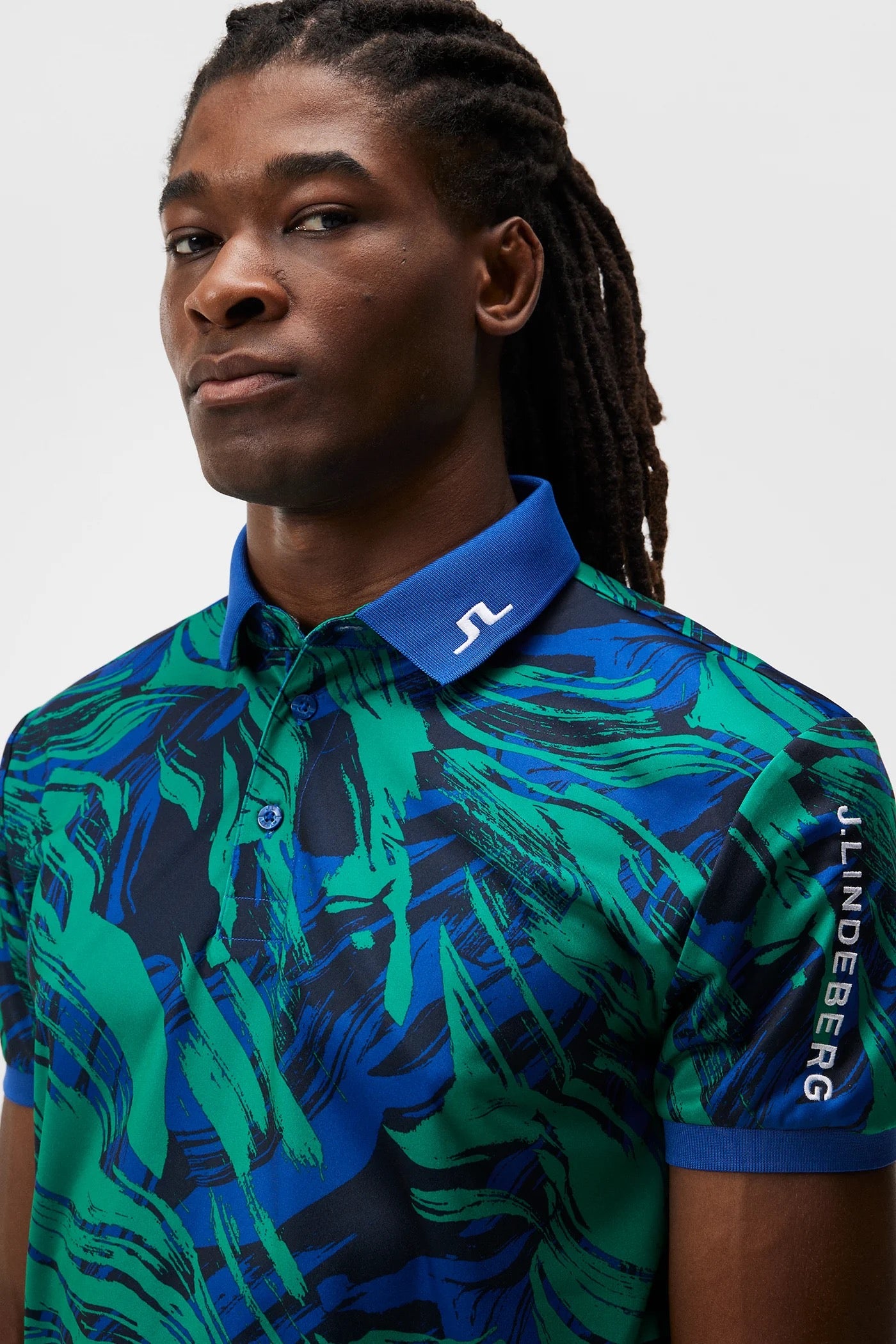 J Lindeberg Men's TOUR TECH PRINT POLO