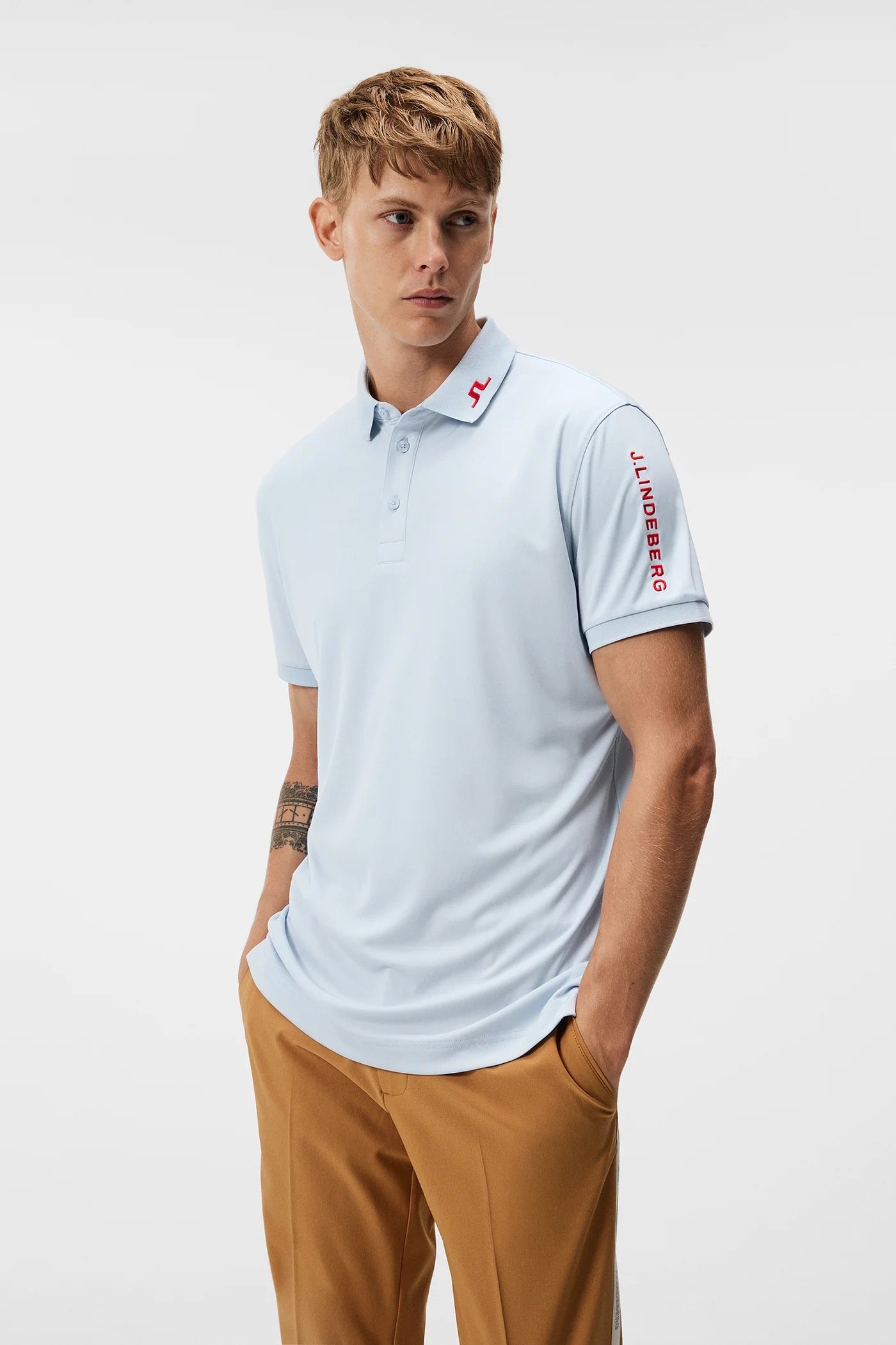 J Lindeberg Men's TOUR TECH SLIM POLO