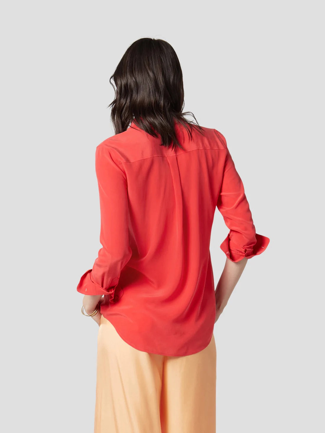EQUIPMENT SLIM SIGNATURE SILK SHIRT - Hibiscus