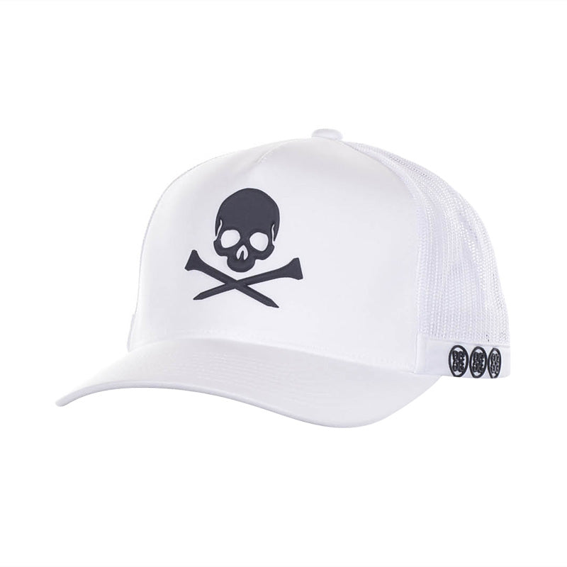 GFORE GOLF CAP SKULL & T'S TRUCKER SNAPBACK Snow G4AS21H21