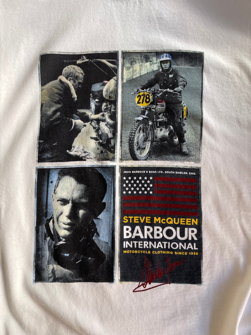 Barbour Men's International Multi Steve McQueen Tee - White