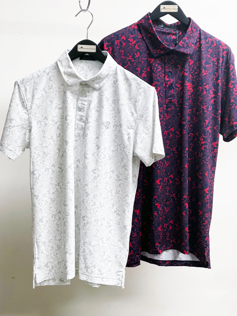 Gfore mens NEUTRAL FLORAL POLO