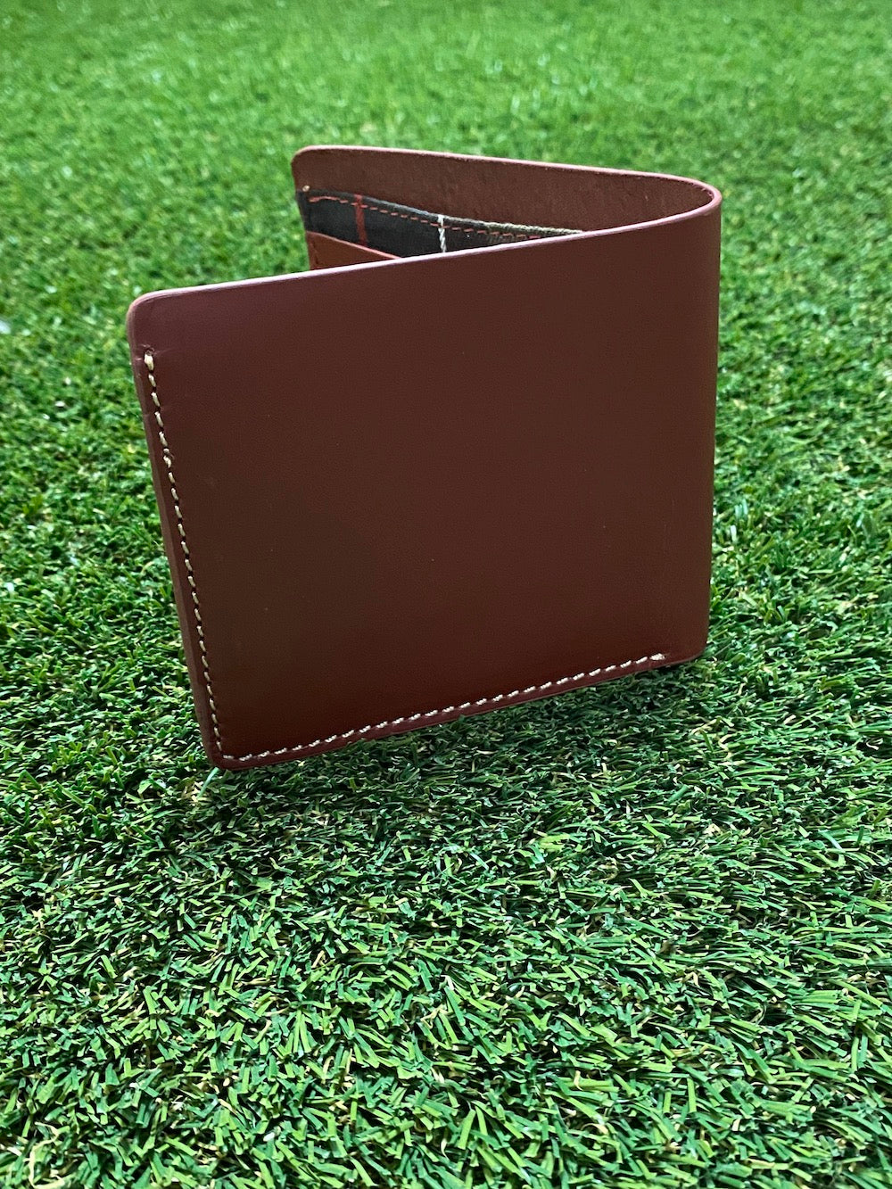 Barbour Hadleigh Leather Billfold Wallet - Chest nut