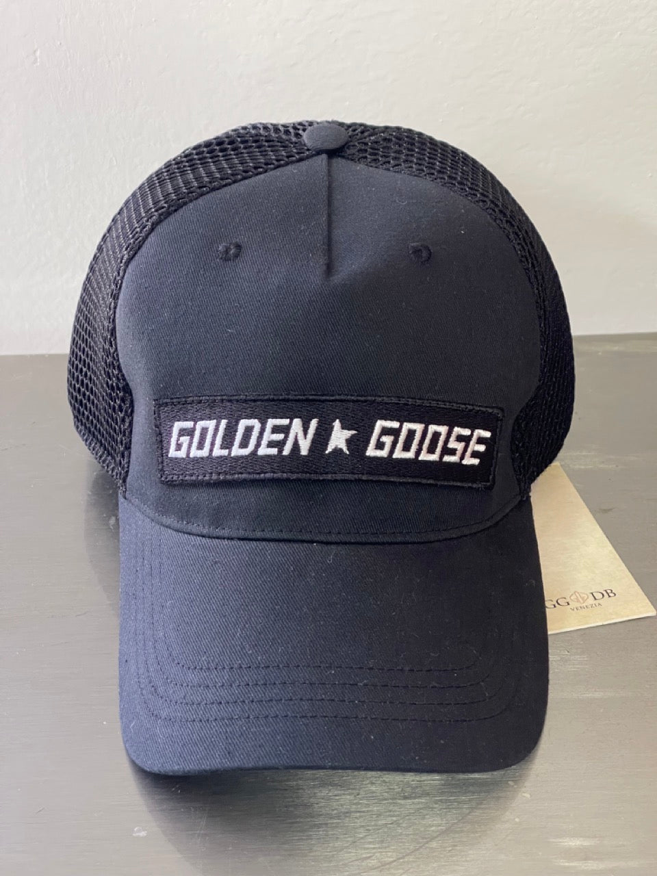 Golden Goose Cap Black Logo G35MA589