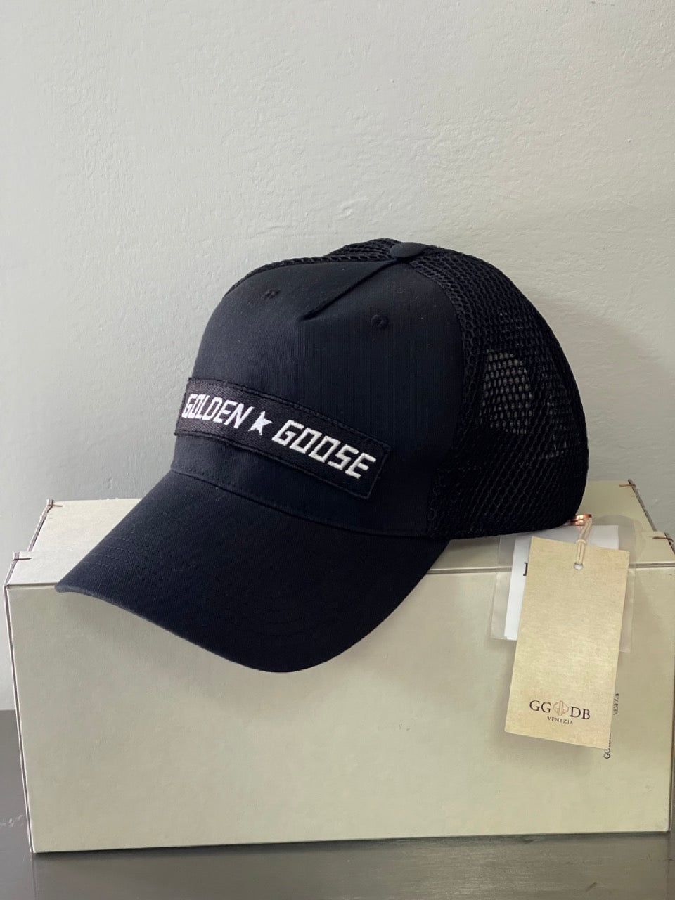 Golden Goose Cap Black Logo G35MA589