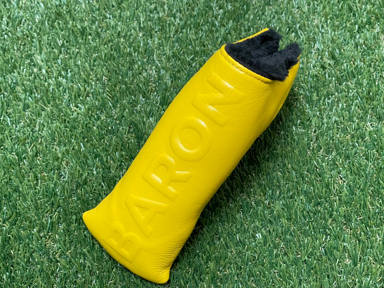 Baron Golf Leather Blade Putter Cover - Yellow