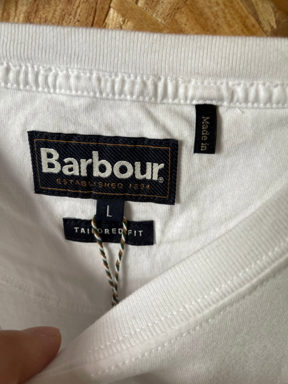 BARBOUR Logo Pocket T-shirt In White