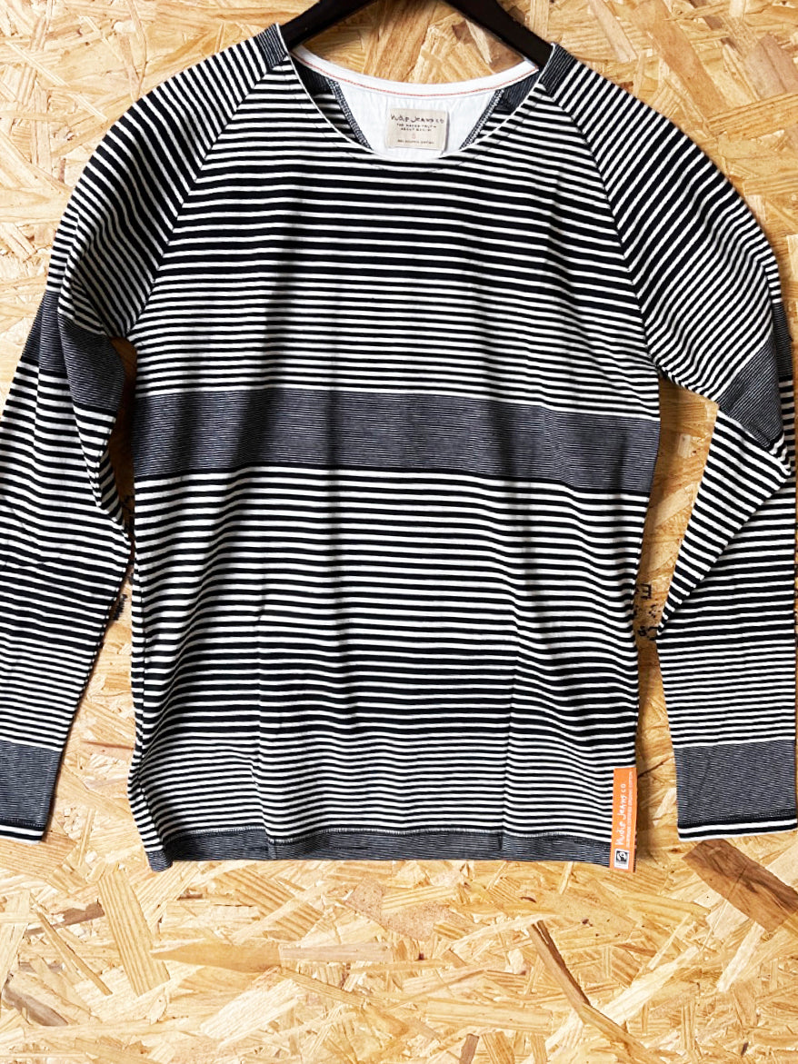 NUDIE JEANS MENS ORGANIC OTTO RAGLAN LONG SLEEVE TEE SHIRT