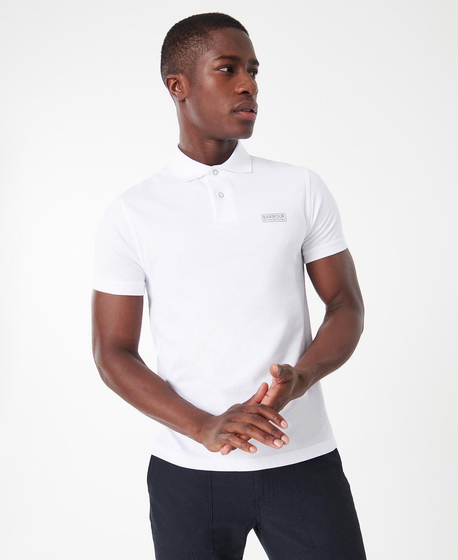 BARBOUR INTERNATIONAL International Polo Shirt Logo – WHITE