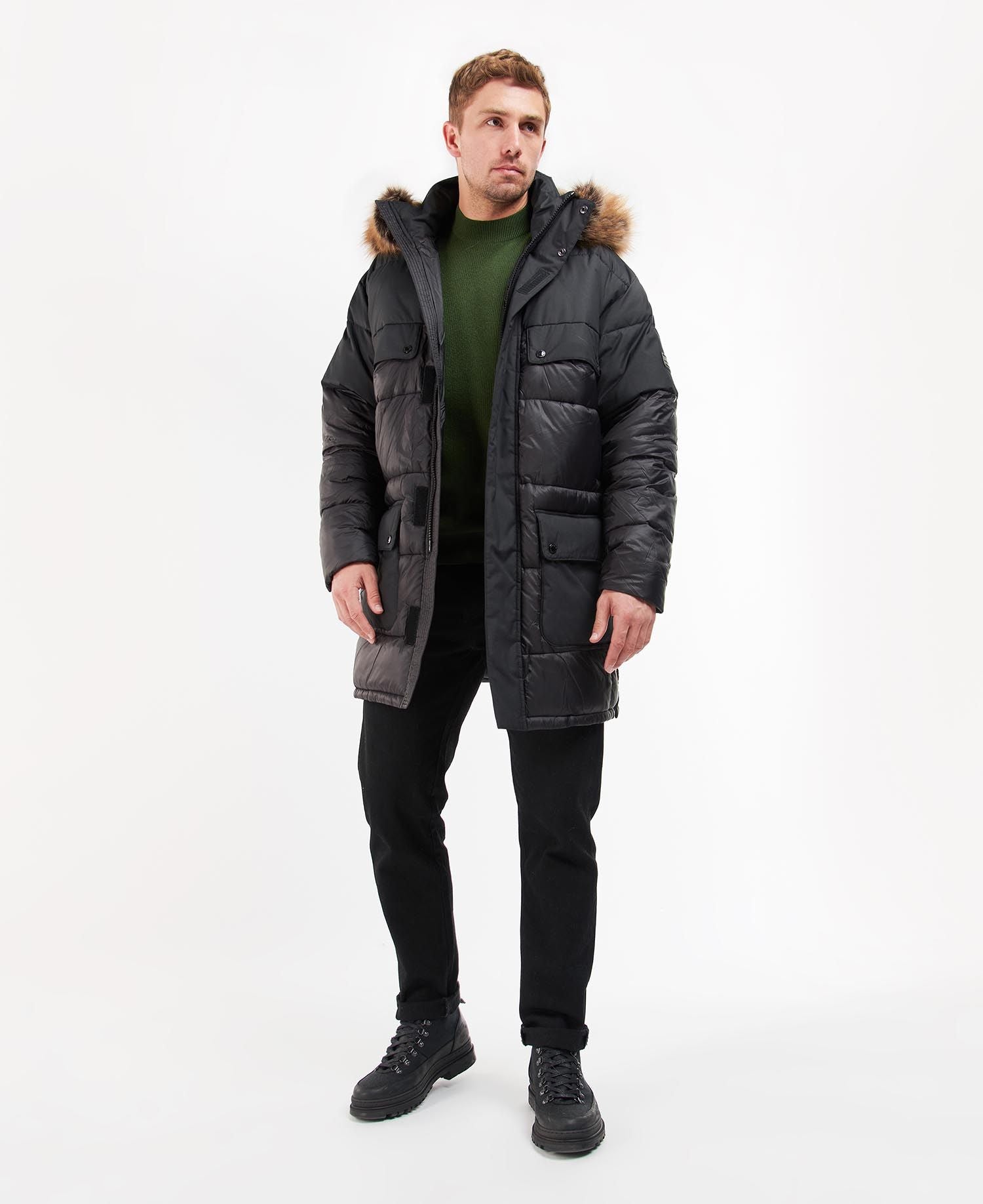 Barbour International Contrast Redford Parka Quilted Jacket