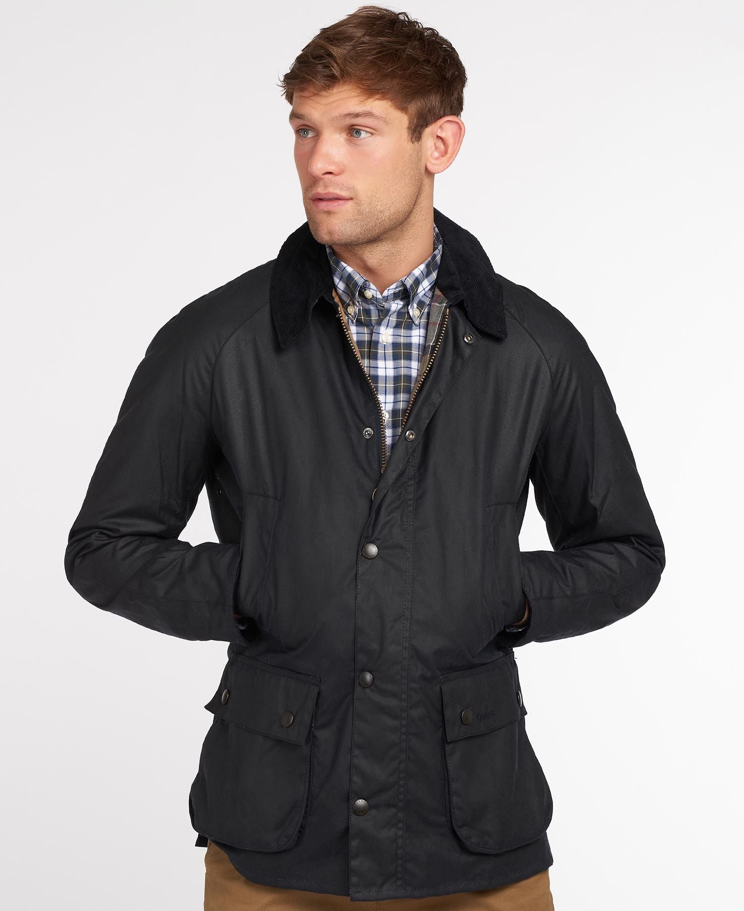 Barbour Ashby Wax Jacket - Navy