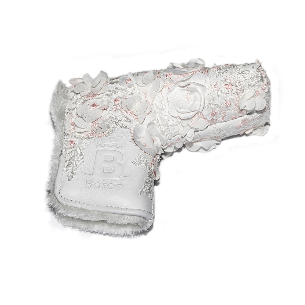 Baron Golf Flower Blade Putter Cover - White