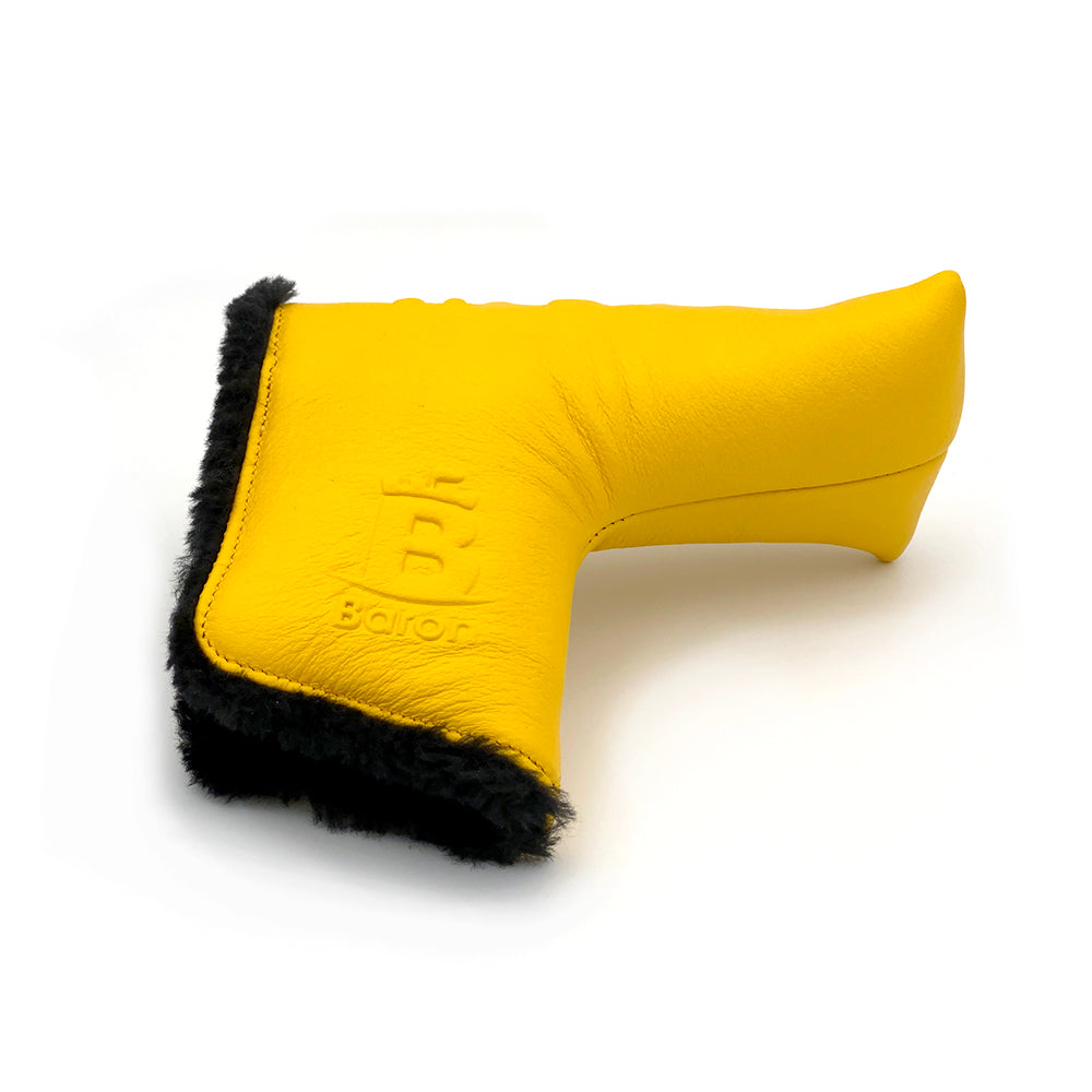 Baron Golf Leather Blade Putter Cover - Yellow
