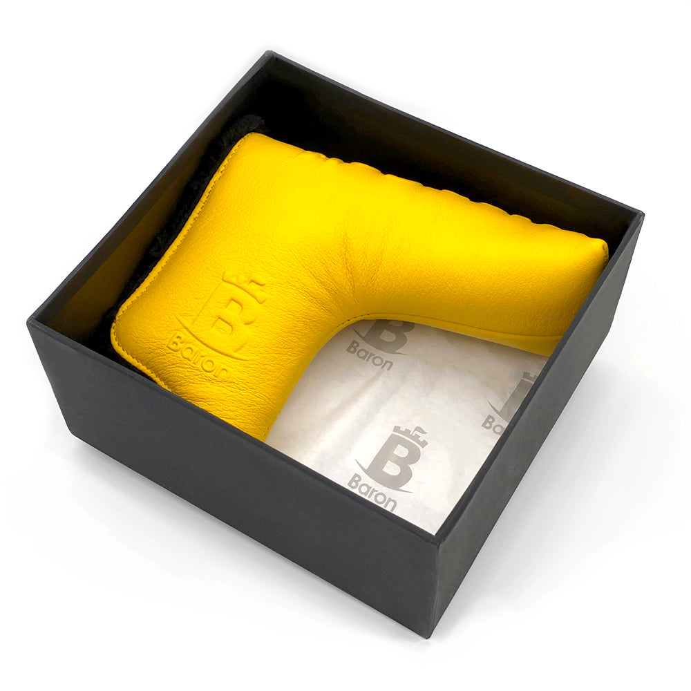 Baron Golf Leather Blade Putter Cover - Yellow