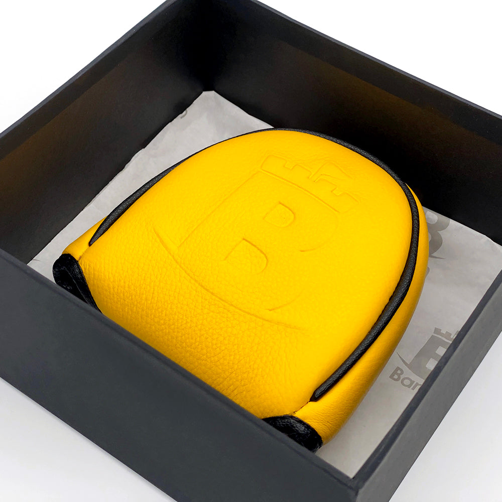Baron Golf Leather Mallet Putter Cover - Yellow