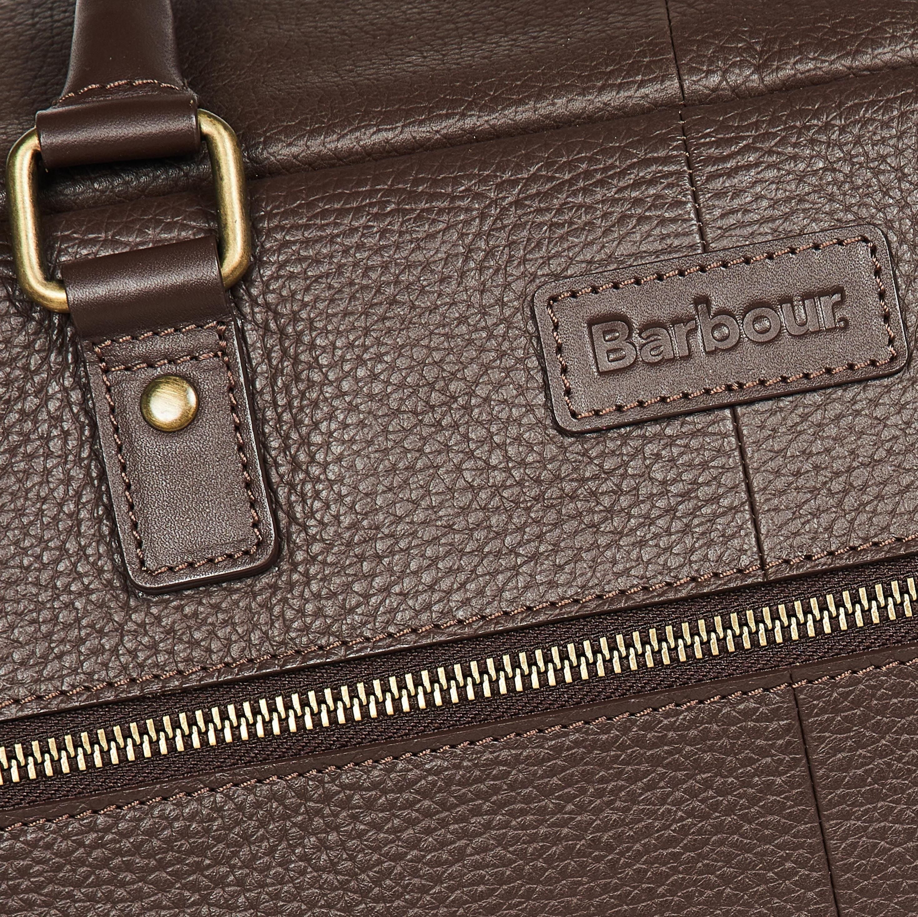 Barbour Highgate Leather Holdall - Dk Brown