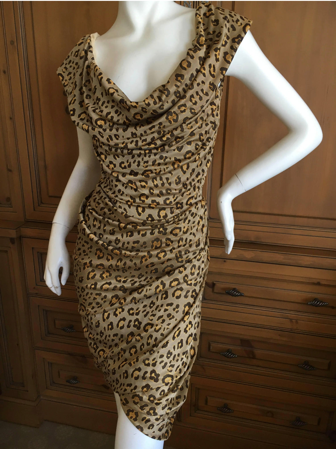 Vivienne Westwood Red Label Leopard Print Dress with Built In Corset S26CT0208