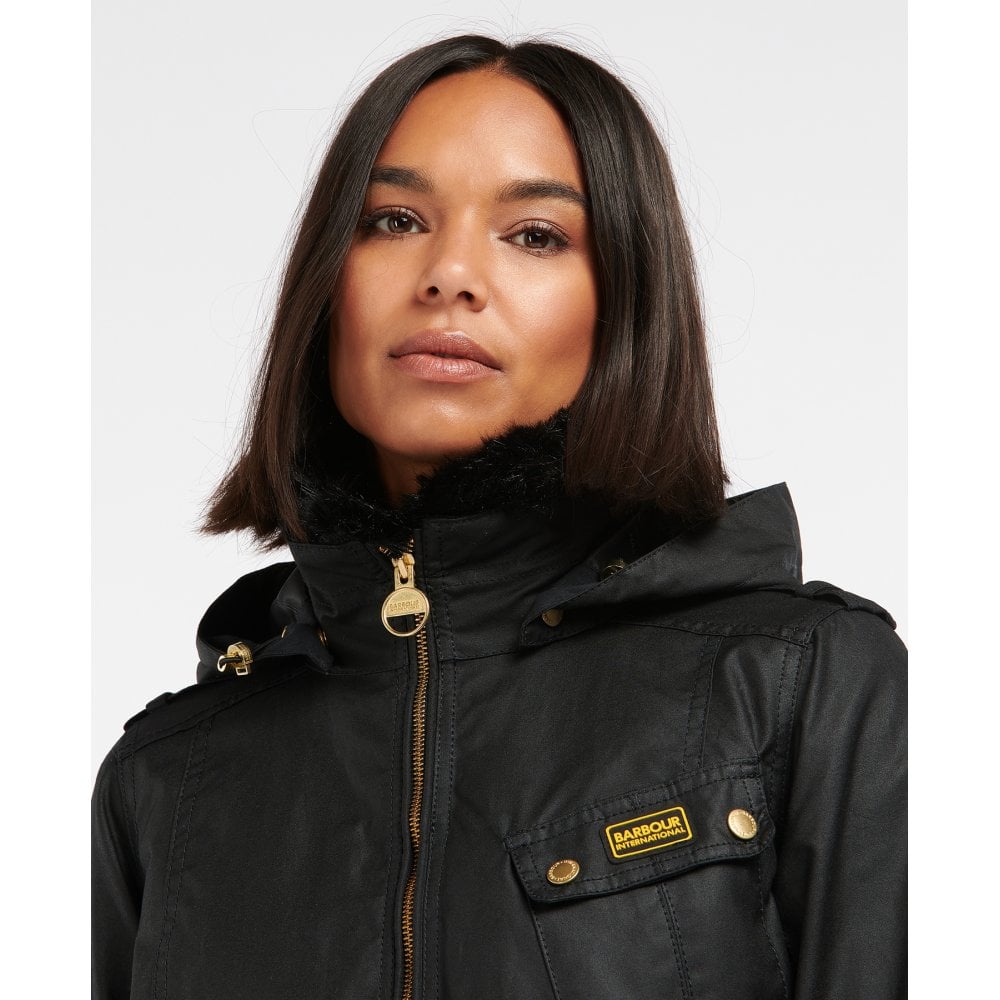 Barbour International Women's Nesbitt Wax Jacket - Black