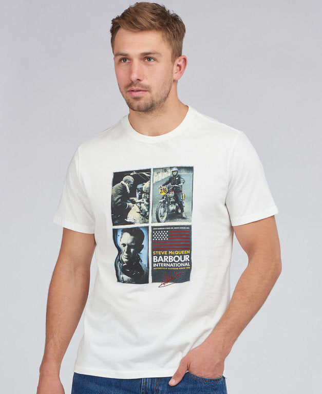 Barbour Men's International Multi Steve McQueen Tee - White