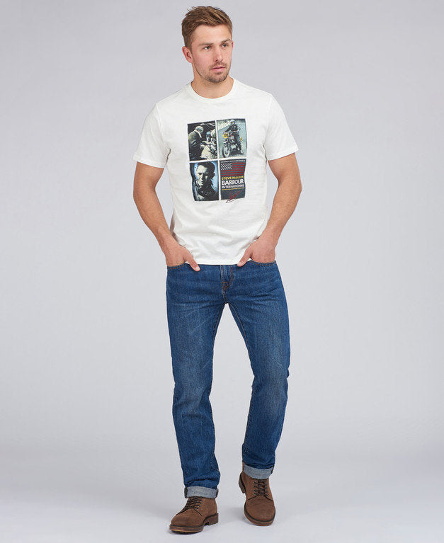 Barbour Men's International Multi Steve McQueen Tee - White