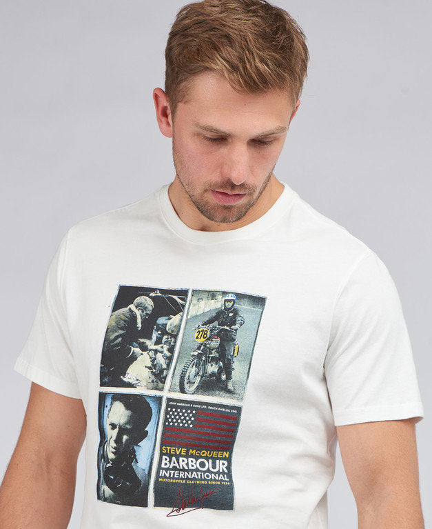 Barbour Men's International Multi Steve McQueen Tee - White
