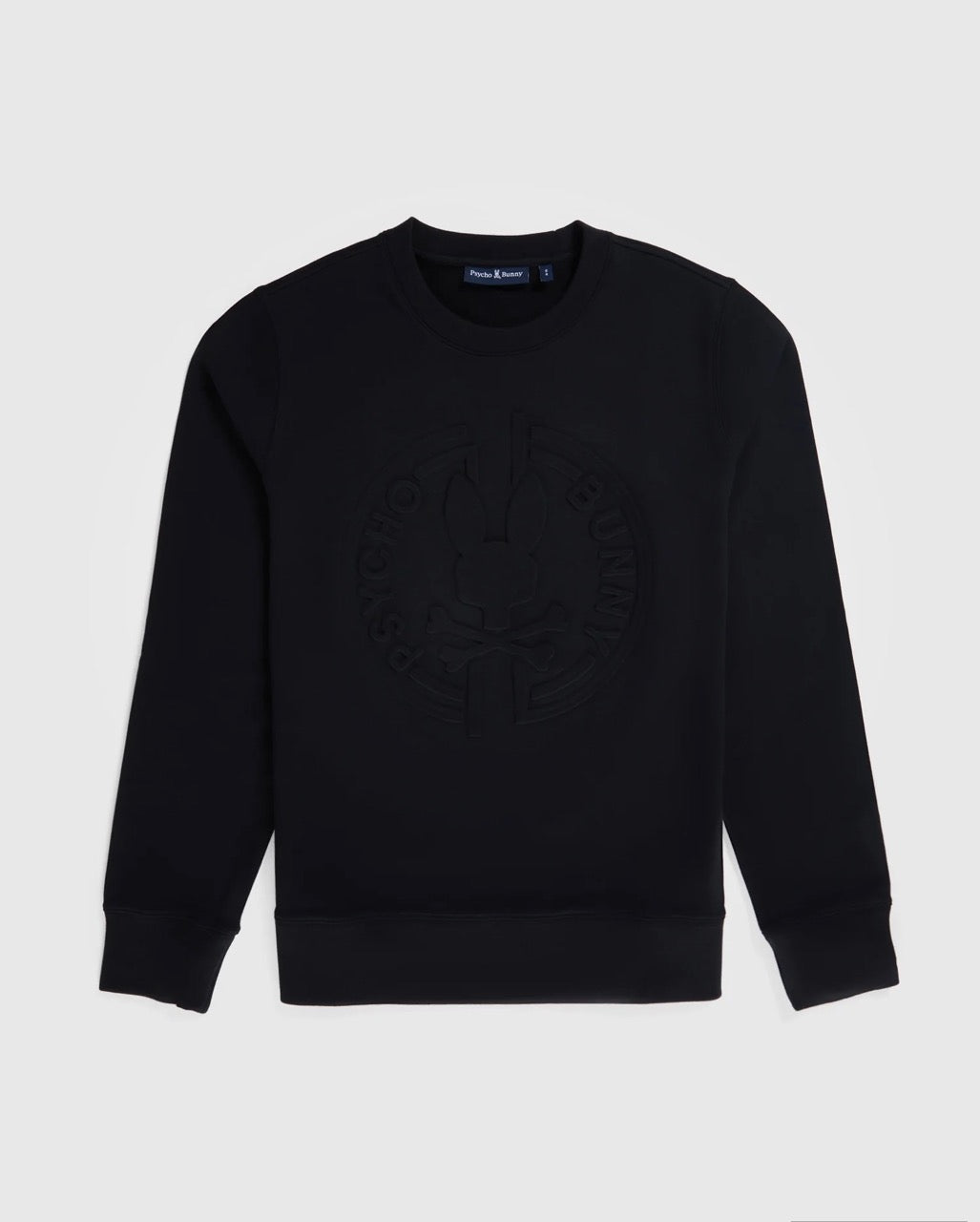 Psycho Bunny Mens Santa Fe Embossed Sweatshirt -Black