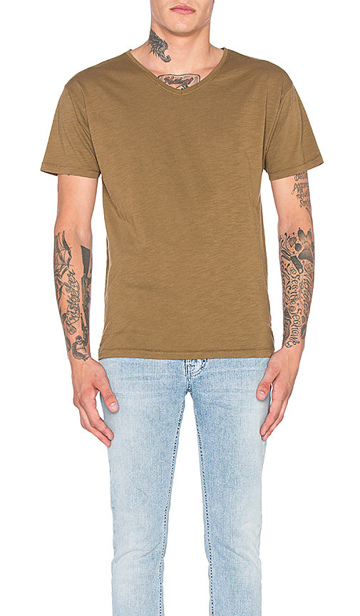 NUDIE JEANS Loose V-neck Organic Cotton Tee