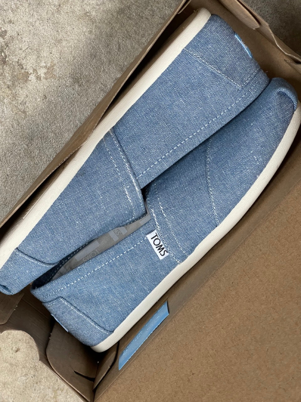 Toms navy sale slub chambray