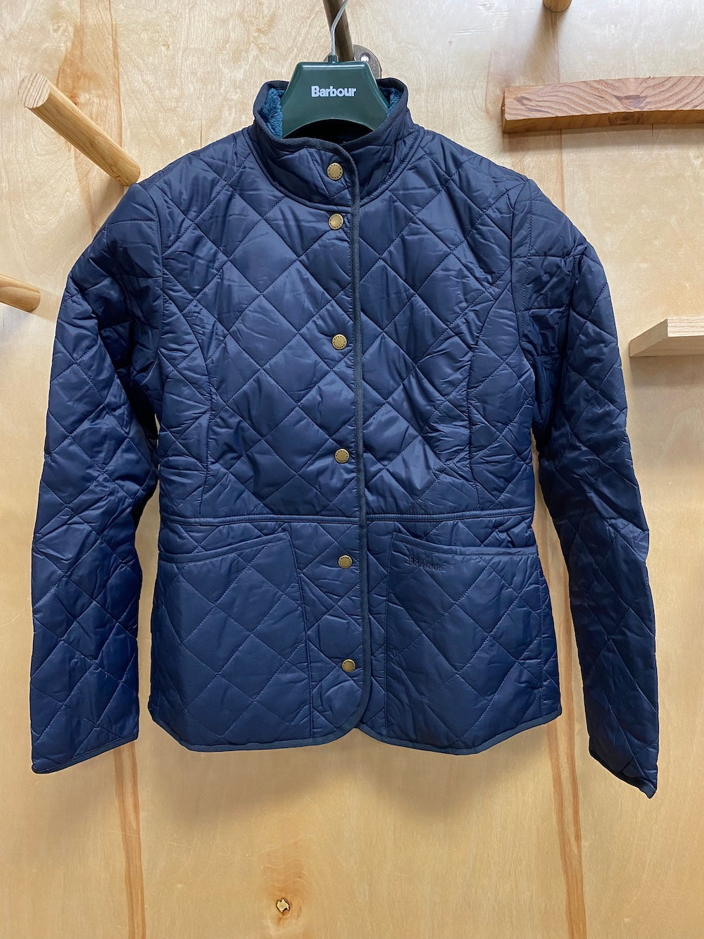 Ladies navy blue barbour quilted outlet jacket