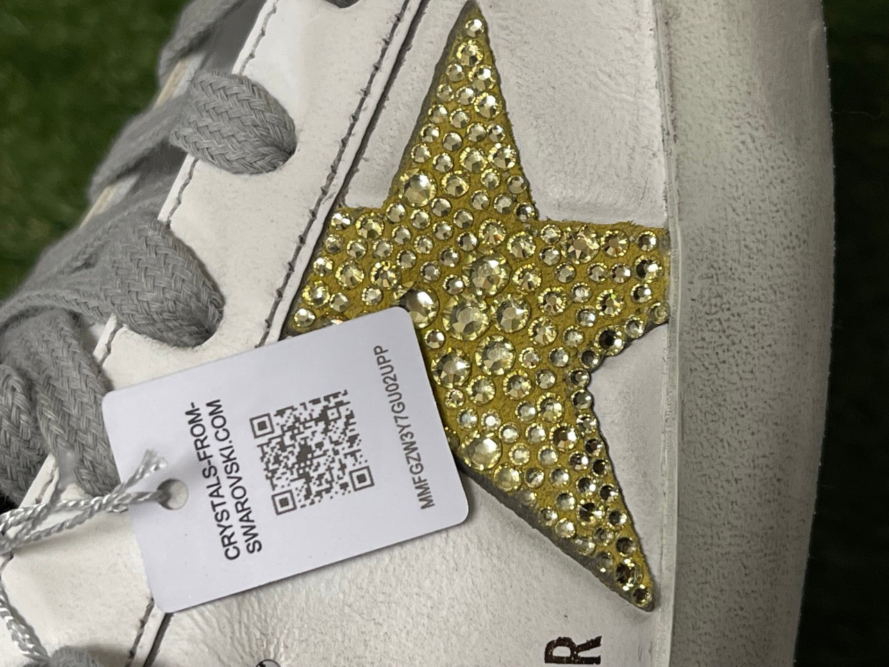 Women's Star Bag in silver leather with Swarovski crystal star