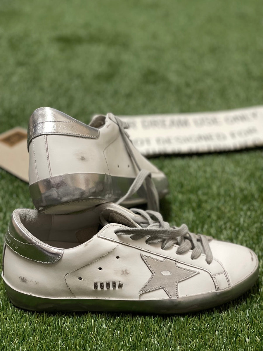 Men's Super-Star with silver heel tab and lettering