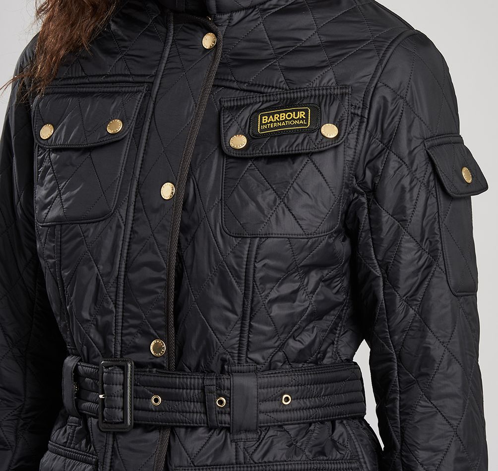 Women's barbour international polarquilt jacket outlet black