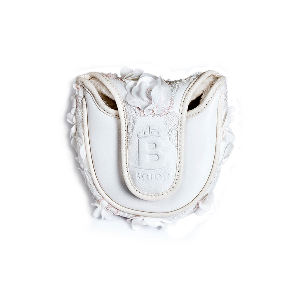 Baron Golf Flower Mallet Putter Cover - White