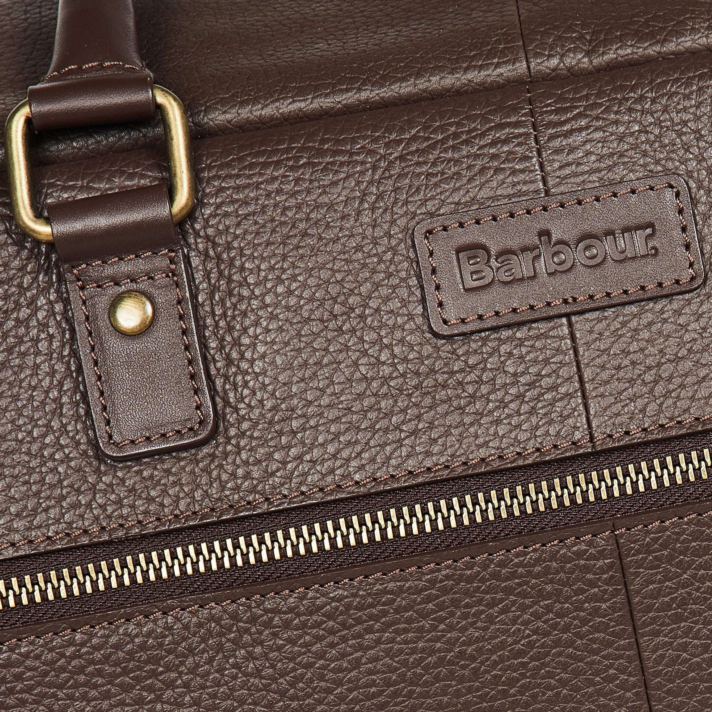 Barbour Highgate Leather Holdall - Dk Brown