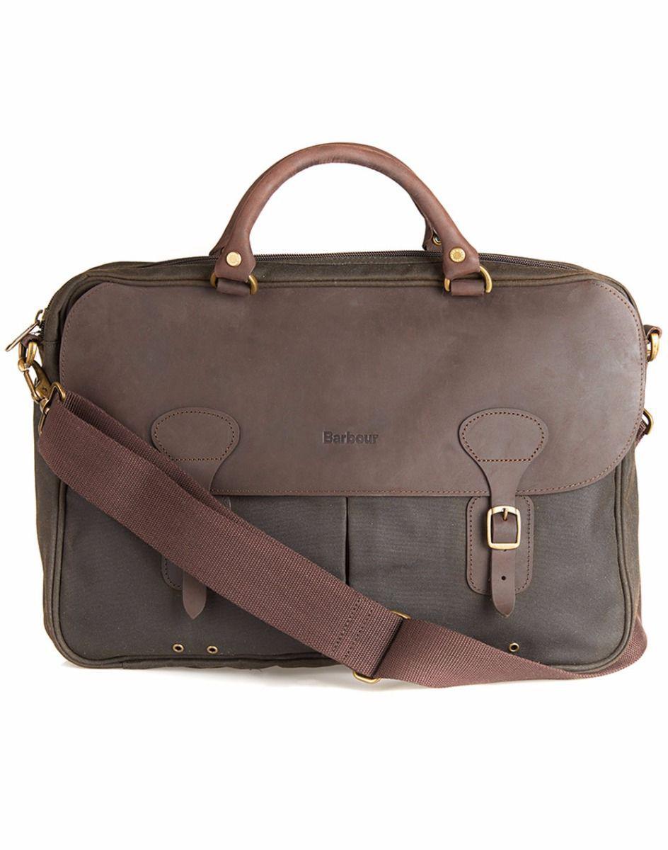 BARBOUR WAX LEATHER BRIEFCASE