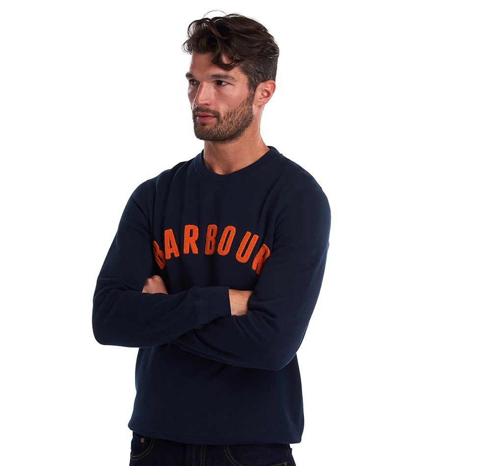 Barbour Men's PREP LOGO CREW - Navy